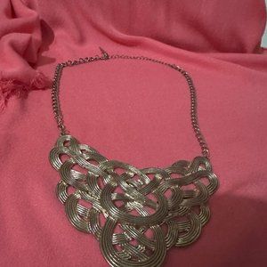 Gold Intertwined Braided Necklace.